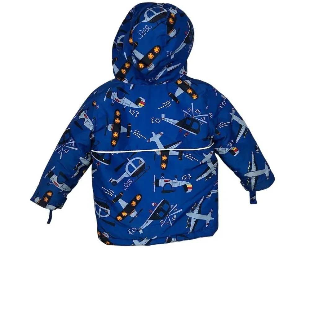 The Children's Place 3-in-1 Toddler Jacket 2T Blue Airplane Print